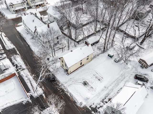 view of snowy aerial view