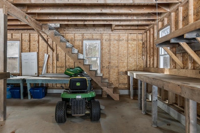 basement featuring stairway