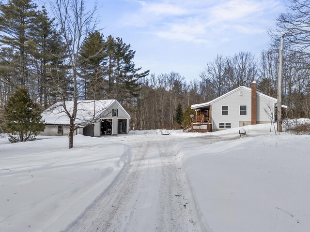 exterior space with a garage