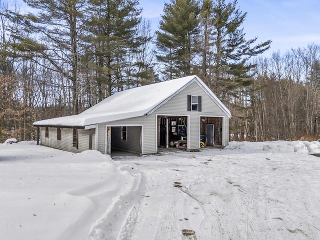 view of snow covered structure