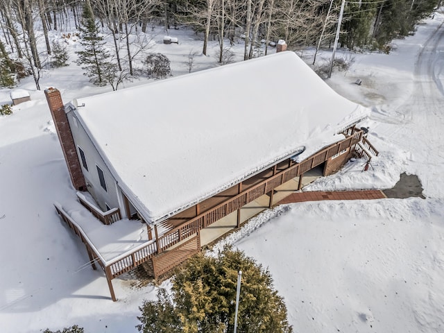 view of snowy aerial view