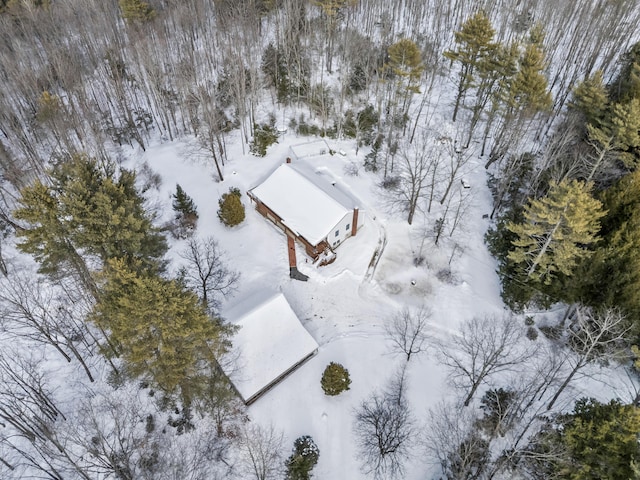 view of snowy aerial view