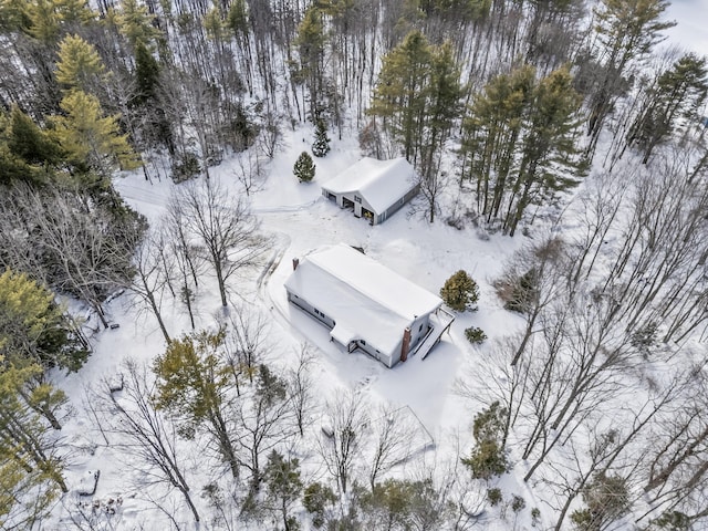 view of snowy aerial view