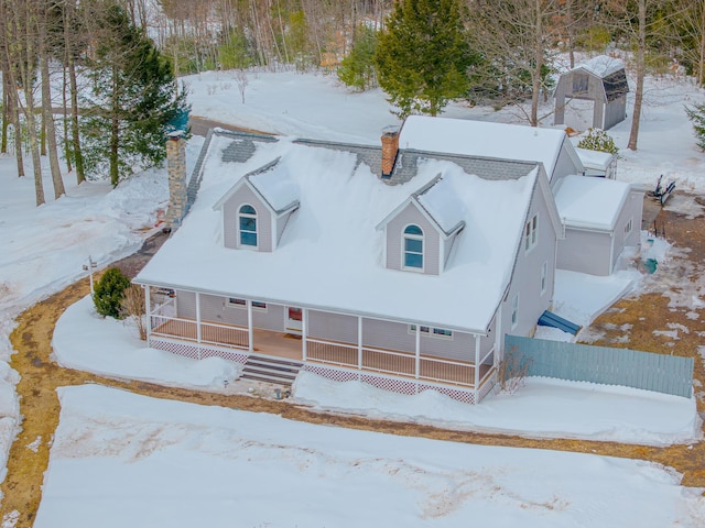 view of snowy aerial view