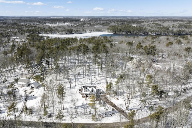 view of snowy aerial view