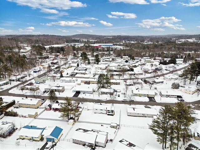 view of snowy aerial view