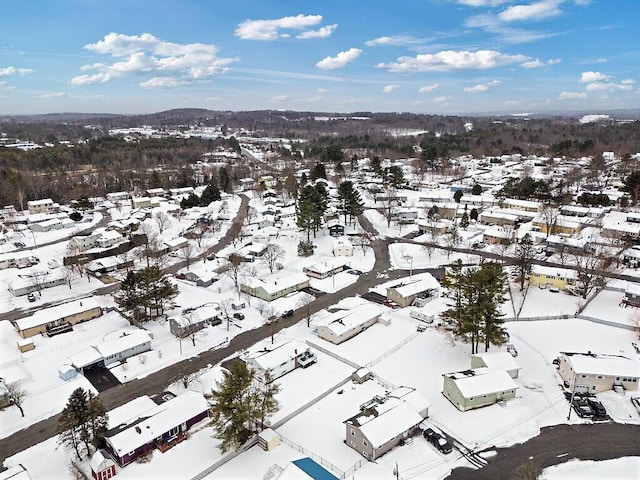 view of snowy aerial view