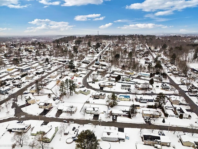 view of snowy aerial view