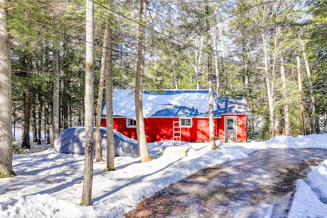 view of snow covered front of house