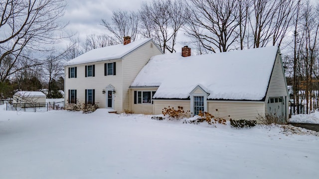 colonial house with a chimney