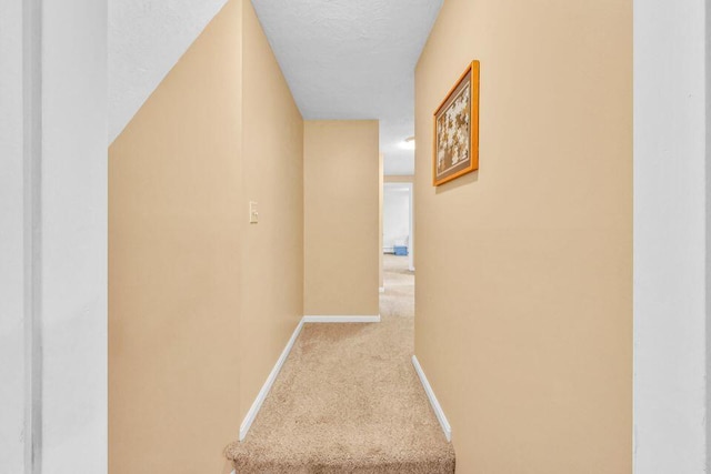 hallway with carpet and baseboards