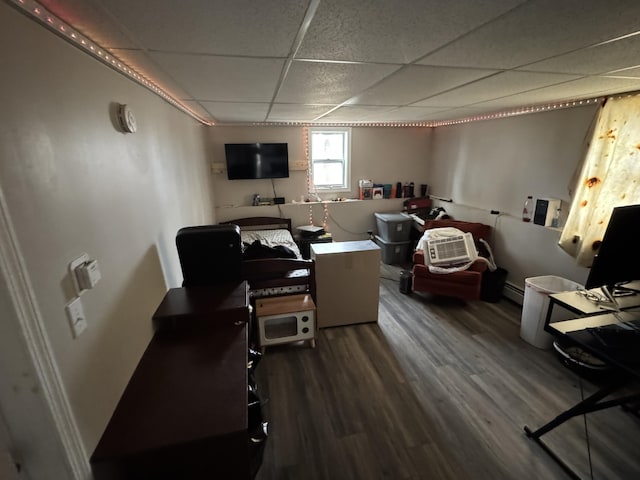 3 Jack St, Winslow, ME 04901 - office area with a paneled ceiling and wood finished floors