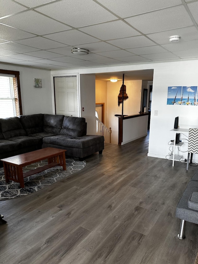 5 Pleasant View Ridge Rd, China, ME 04358 - living area with a paneled ceiling and wood finished floors