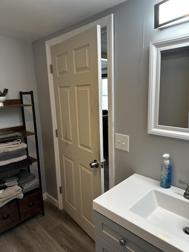 5 Pleasant View Ridge Rd, China, ME 04358 - bathroom featuring vanity and wood finished floors