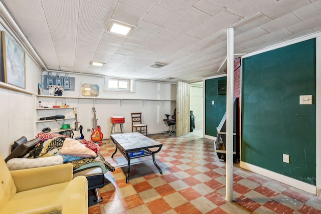 interior space featuring visible vents, baseboards, and tile patterned floors