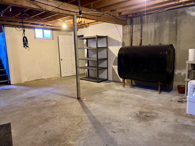 basement with heating fuel