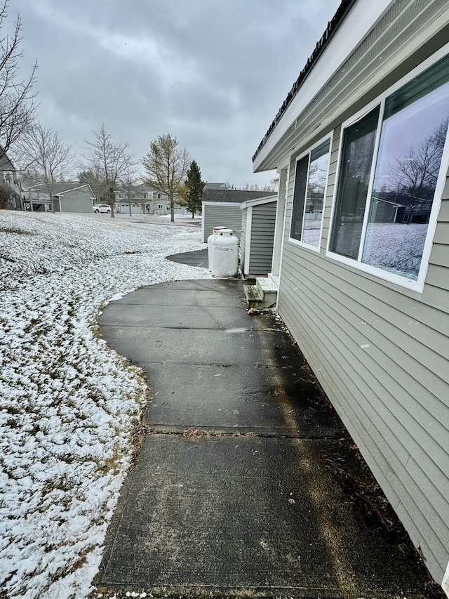 view of snowy exterior