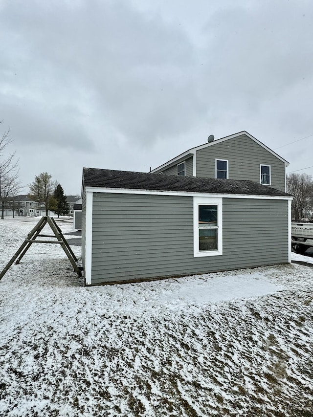 view of snowy exterior