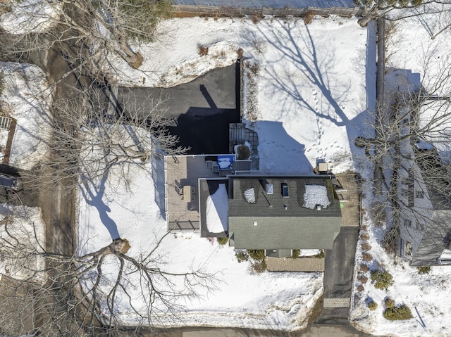 view of snowy aerial view