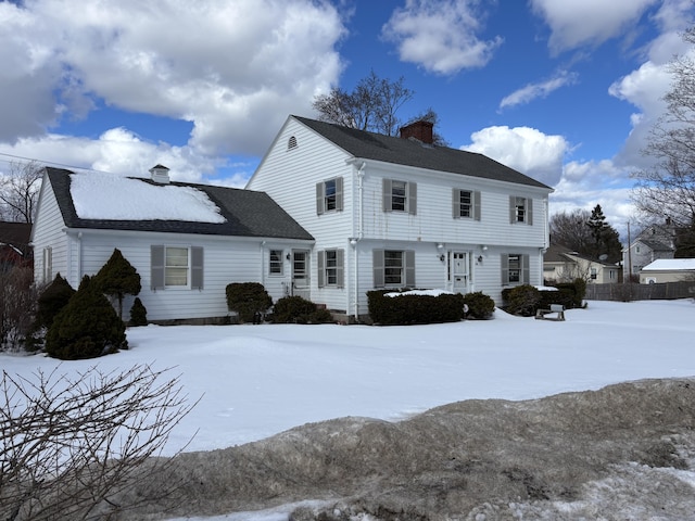 colonial house with a chimney