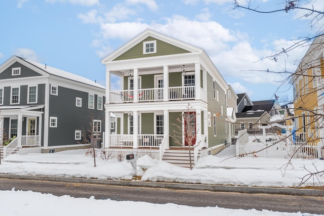 view of front of house featuring covered porch