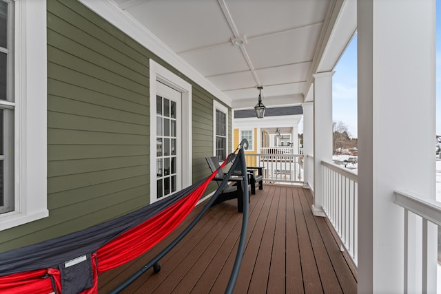 deck with a porch