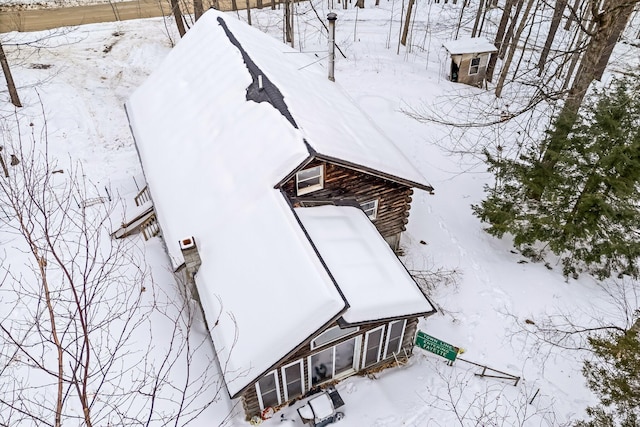 view of snowy aerial view