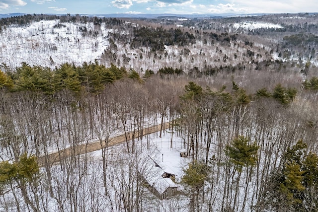 drone / aerial view with a forest view