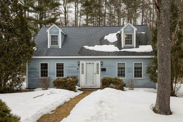 cape cod house featuring a shingled roof