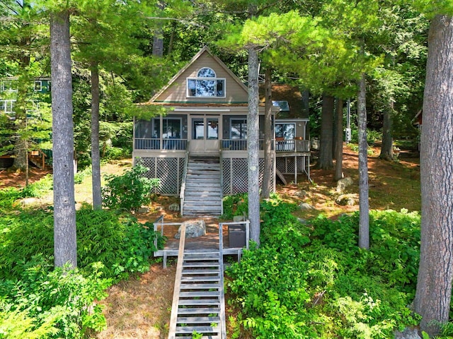 exterior space featuring stairs