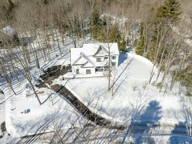 view of snowy aerial view