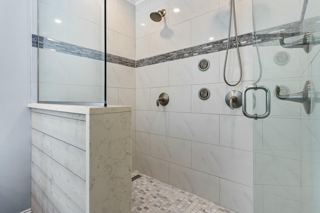 full bathroom with a tile shower