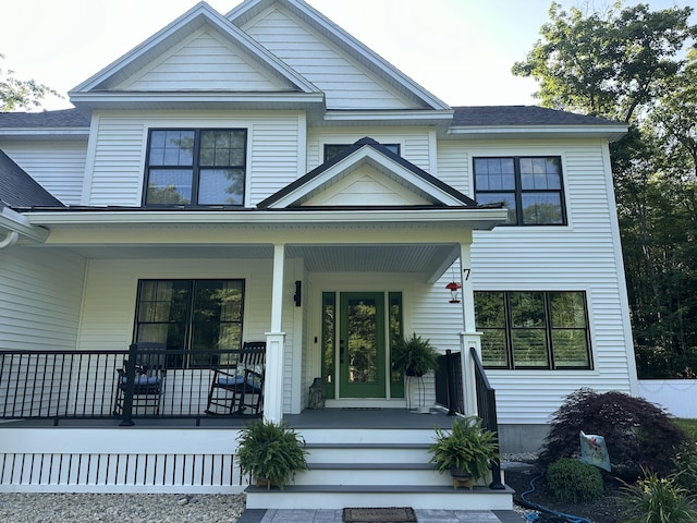 view of front of property with covered porch