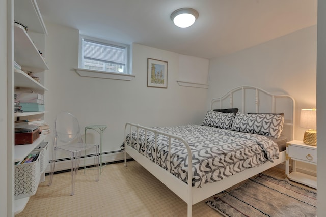 bedroom with a baseboard radiator