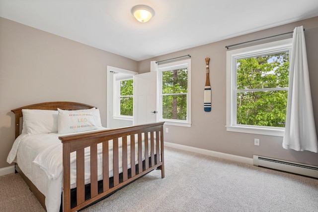 271 Red Gate Ln, Acton, ME 04001 - bedroom featuring light colored carpet and a baseboard radiator