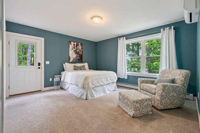 271 Red Gate Ln, Acton, ME 04001 - bedroom featuring baseboard heating, multiple windows, and carpet flooring