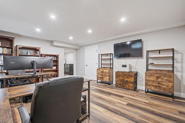 271 Red Gate Ln, Acton, ME 04001 - office featuring wood finished floors and recessed lighting