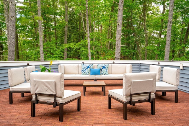 271 Red Gate Ln, Acton, ME 04001 - wooden terrace with an outdoor hangout area