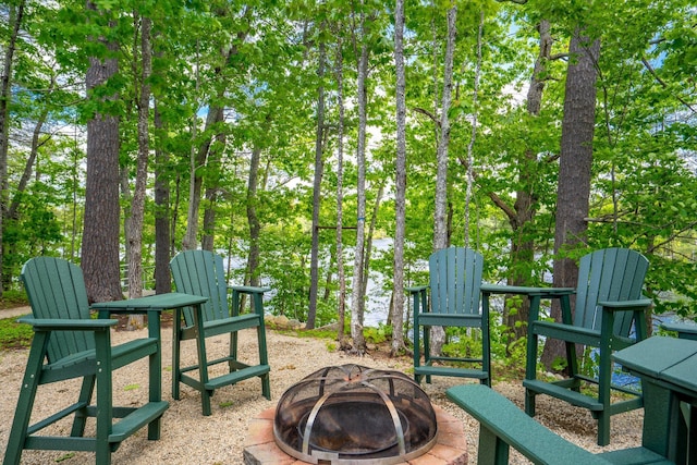 271 Red Gate Ln, Acton, ME 04001 - view of patio / terrace with an outdoor fire pit