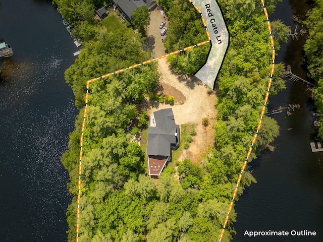 271 Red Gate Ln, Acton, ME 04001 - aerial overview of property's location featuring property parcel outlined and a large body of water