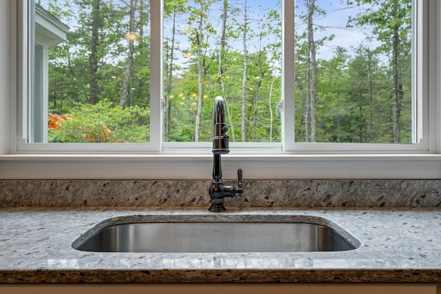 271 Red Gate Ln, Acton, ME 04001 - kitchen view of a sink and light stone counters