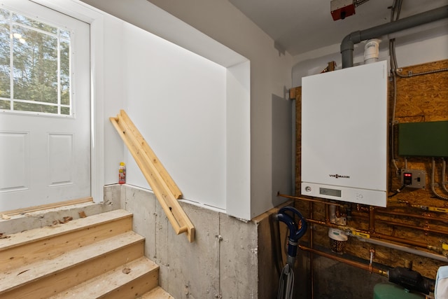 interior space featuring water heater