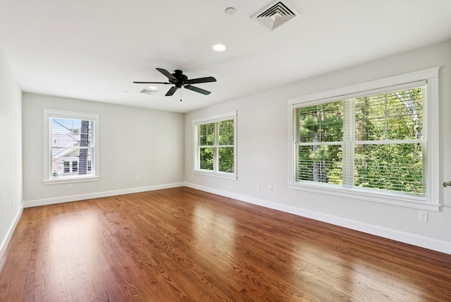 126 Ridgewood Dr Unit L1, Falmouth, ME 04105 - spare room featuring plenty of natural light, wood finished floors, ceiling fan, and recessed lighting