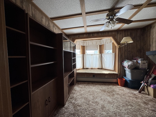 143 Main St, Sangerville, ME 04479 - spacious closet with carpet flooring, a ceiling fan, and a baseboard radiator