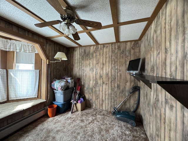 143 Main St, Sangerville, ME 04479 - storage featuring a baseboard radiator and ceiling fan
