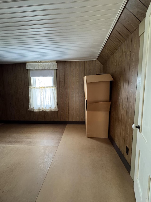 143 Main St, Sangerville, ME 04479 - additional living space with wood walls and vaulted ceiling