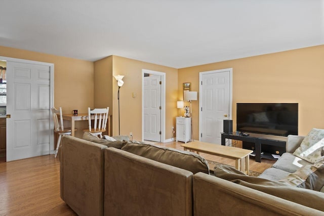 living room with light wood finished floors