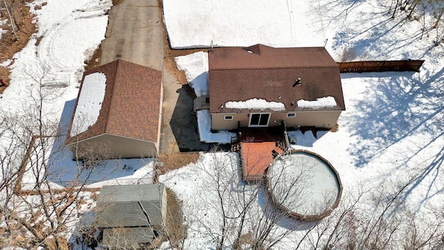 view of snowy aerial view