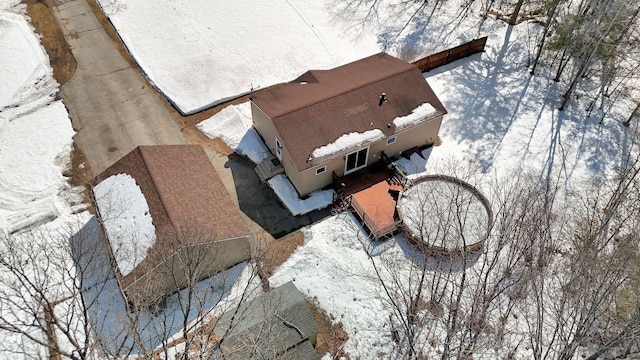 view of snowy aerial view