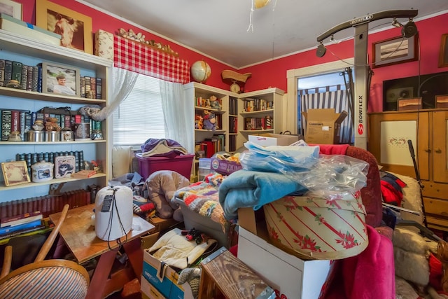 bedroom featuring ornamental molding